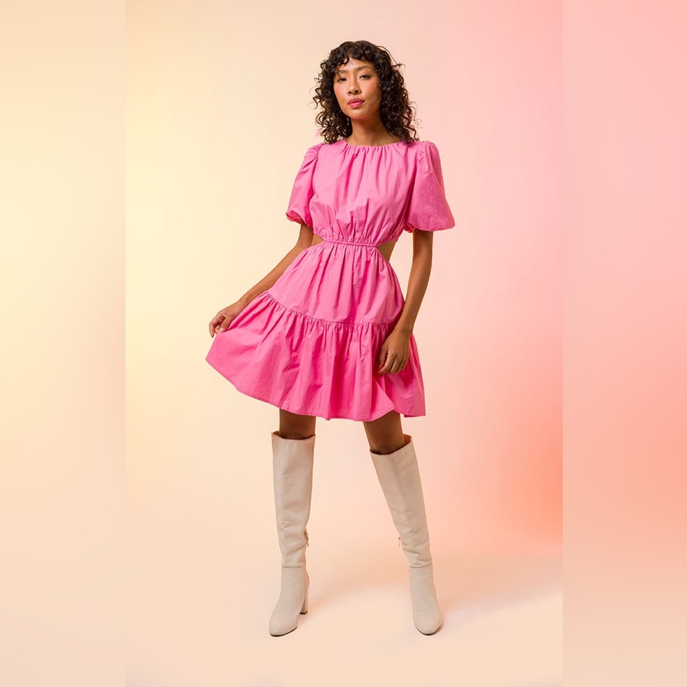Wayf Bright Pink Mini Dress